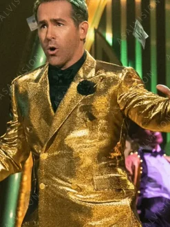 Asal Vision Blazers | Men Coats | Ryan Reynolds Movie Spirited Suit Golden