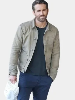 Asal Vision Cotton Jackets | Ryan Reynolds The Adam Project 2022 Cotton Jacket Khaki