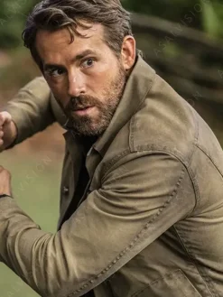 Asal Vision Cotton Jackets | Ryan Reynolds The Adam Project 2022 Cotton Jacket Khaki
