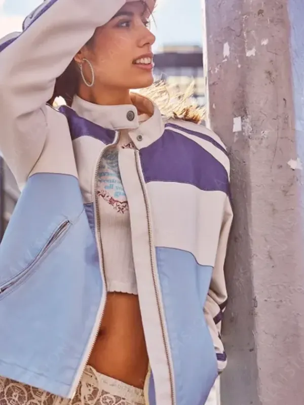 Asal Vision Leather Jackets | Ryder Sport Vegan Renee Rapp Jacket Blue And White