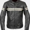 Asal Vision Black Jackets | Cafe Racer Jackets | Ryker Motorcycle Retro Leather Fashion Jacket Mens Black