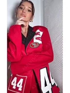 Asal Vision Blazers | San Francisco 49ers Kristin Juszczyk Blazer Red