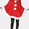 Asal Vision Women Coats | Santa Claus Cape Poncho For Women Red & White
