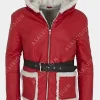 Asal Vision Leather Jackets | Leather Jackets | Santa Claus Hooded Leather Jacket Red