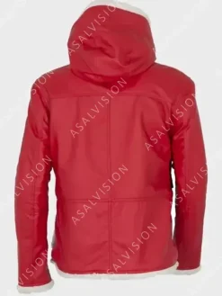 Asal Vision Leather Jackets | Leather Jackets | Santa Claus Hooded Leather Jacket Red