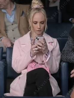 Asal Vision Women Coats | Season 3 Ted Lasso Keeley Jones Wool Coat Pink