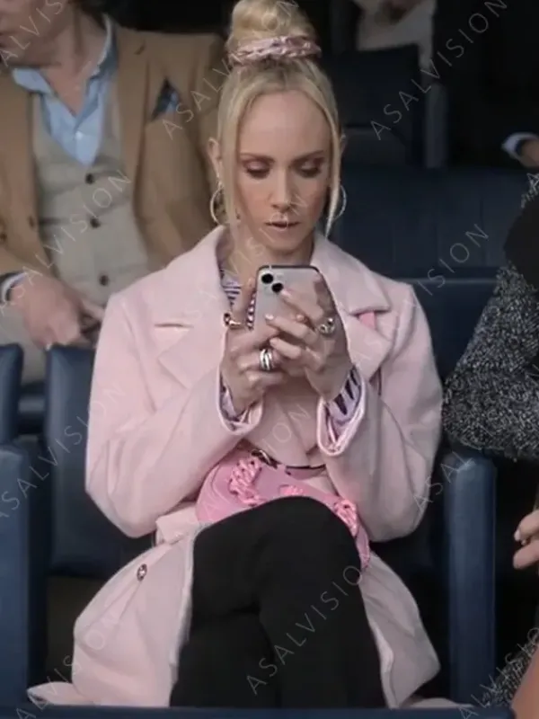 Asal Vision Women Coats | Season 3 Ted Lasso Keeley Jones Wool Coat Pink