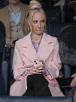 Asal Vision Women Coats | Season 3 Ted Lasso Keeley Jones Wool Coat Pink