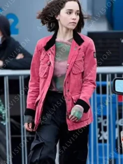 Asal Vision Cotton Jackets | Secret Invasion 2023 Emilia Clarke Jacket Pink