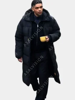 Asal Vision Men Coats | Secret Invasion 2023 Kingsley Ben-Adir Puffer Coat Black