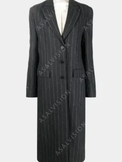 Asal Vision Women Coats | Selena Gomez Only Murders In The Building S03 Pinstripe Coat Black