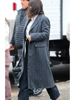 Asal Vision Women Coats | Selena Gomez Only Murders In The Building S03 Pinstripe Coat Black