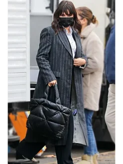 Asal Vision Women Coats | Selena Gomez Only Murders In The Building S03 Pinstripe Coat Black