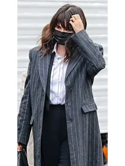 Asal Vision Women Coats | Selena Gomez Only Murders In The Building S03 Pinstripe Coat Black