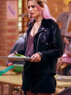 Asal Vision Leather Jackets | Sex Education Emma Mackey Leather Jacket Black