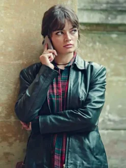 Asal Vision Leather Jackets | Sex Education Season 4 Maeve Wiley Leather Jacket Black