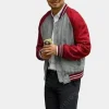 Asal Vision Cotton Jackets | Shang-Chi Bomber Jacket Red And Gray