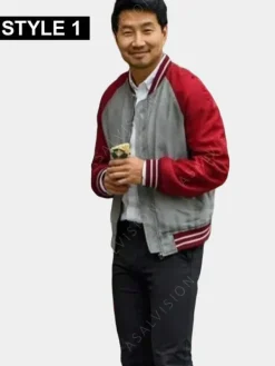 Asal Vision Cotton Jackets | Shang-Chi Bomber Jacket Red And Gray