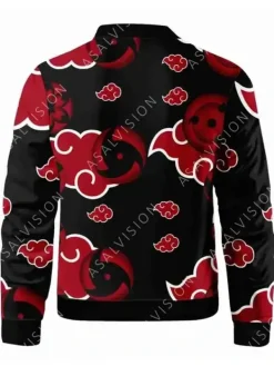 Asal Vision Cotton Jackets | Sharingan Naruto Akatsuki Bomber Cotton Jacket Black With Printed Design