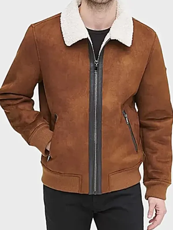 Asal Vision Brown Jackets | Suede Jackets | Sherpa Lined Leather Jacket For Men Brown