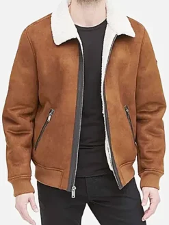 Asal Vision Brown Jackets | Suede Jackets | Sherpa Lined Leather Jacket For Men Brown