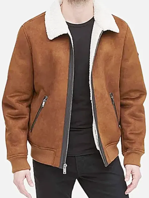 Asal Vision Brown Jackets | Suede Jackets | Sherpa Lined Leather Jacket For Men Brown