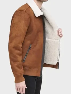 Asal Vision Brown Jackets | Suede Jackets | Sherpa Lined Leather Jacket For Men Brown
