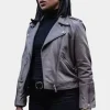 Asal Vision Leather Jackets | Sheryll Barnes FBI Most Wanted Grey Jacket Grey 