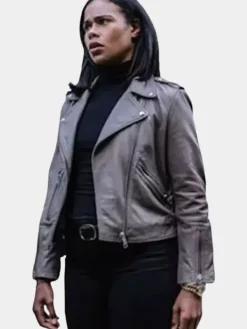 Asal Vision Leather Jackets | Sheryll Barnes FBI Most Wanted Grey Jacket Grey