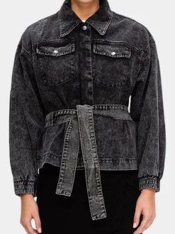 Asal Vision Denim Jackets | Shining Vale Courteney Cox Denim Jacket Grey