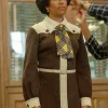 Asal Vision Women Coats | Shirley 2024 Regina King Brown Wool Coat Brown And White