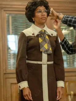 Asal Vision Women Coats | Shirley 2024 Regina King Brown Wool Coat Brown And White