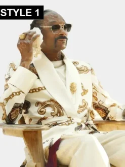 Asal Vision Men Coats | Snoop Dogg Corona Jacket White Printed