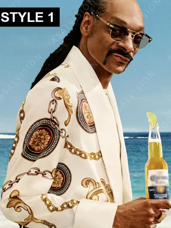 Asal Vision Men Coats | Snoop Dogg Corona Jacket White Printed