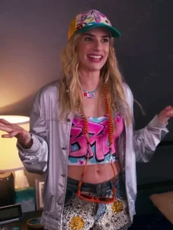 Asal Vision Leather Jackets | Space Cadet Emma Roberts Jacket Silver