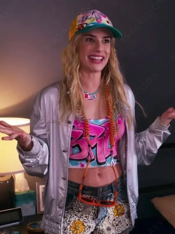 Asal Vision Leather Jackets | Space Cadet Emma Roberts Jacket Silver
