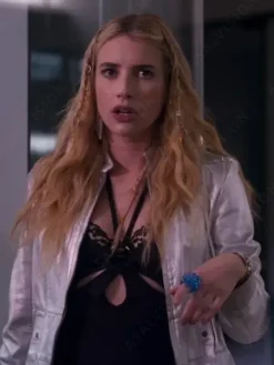 Asal Vision Leather Jackets | Space Cadet Emma Roberts Jacket Silver