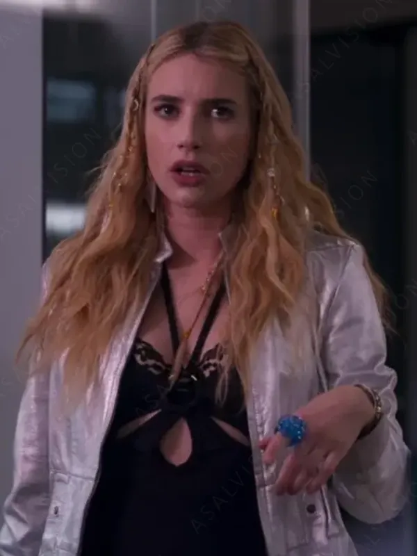 Asal Vision Leather Jackets | Space Cadet Emma Roberts Jacket Silver