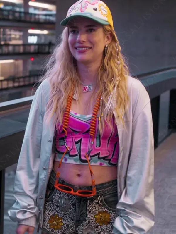 Asal Vision Leather Jackets | Space Cadet Emma Roberts Jacket Silver