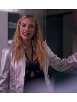 Asal Vision Leather Jackets | Space Cadet Emma Roberts Jacket Silver
