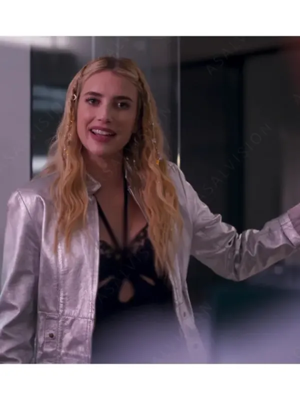 Asal Vision Leather Jackets | Space Cadet Emma Roberts Jacket Silver