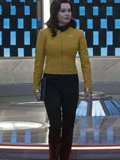 Asal Vision Leather Jackets | Star Trek Discovery Rebecca Romijn Jacket Yellow