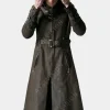 Asal Vision Men Coats | Steampunk and Post-Apocalyptic Wasteland Hooded Coat Brown