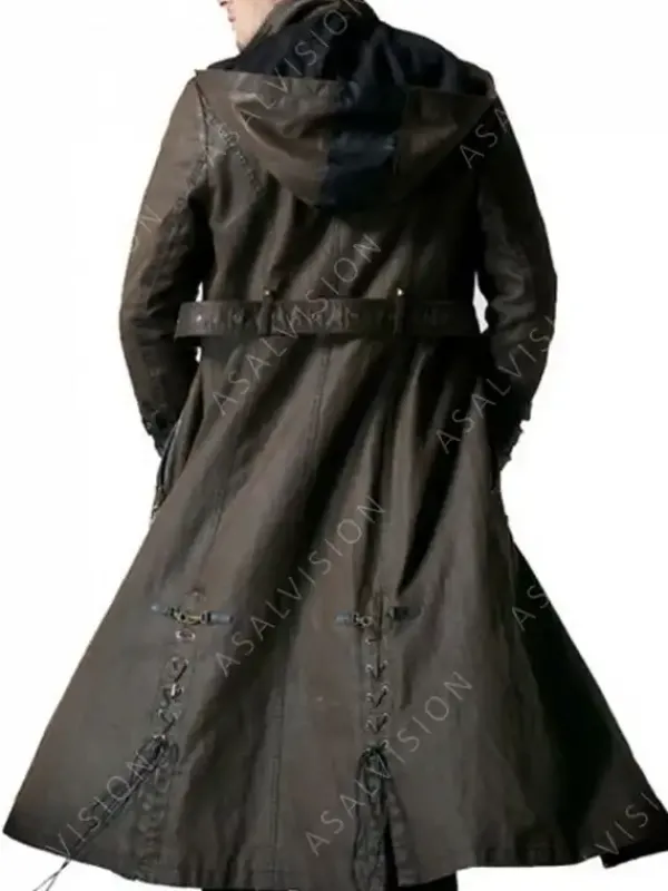 Asal Vision Men Coats | Steampunk and Post-Apocalyptic Wasteland Hooded Coat Brown