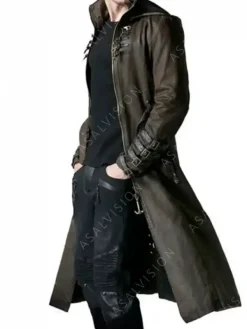 Asal Vision Men Coats | Steampunk and Post-Apocalyptic Wasteland Hooded Coat Brown