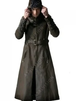 Asal Vision Men Coats | Steampunk and Post-Apocalyptic Wasteland Hooded Coat Brown