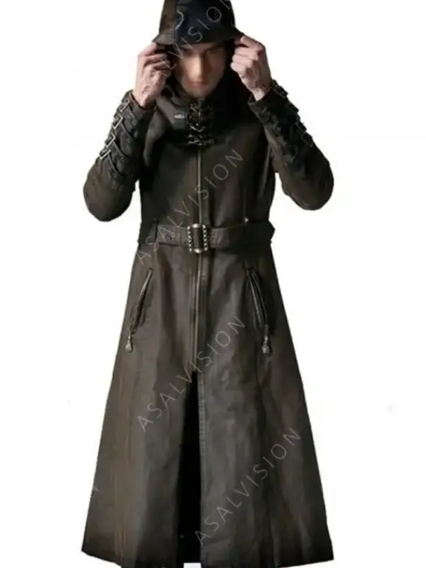 Asal Vision Men Coats | Steampunk and Post-Apocalyptic Wasteland Hooded Coat Brown