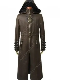 Asal Vision Men Coats | Steampunk and Post-Apocalyptic Wasteland Hooded Coat Brown
