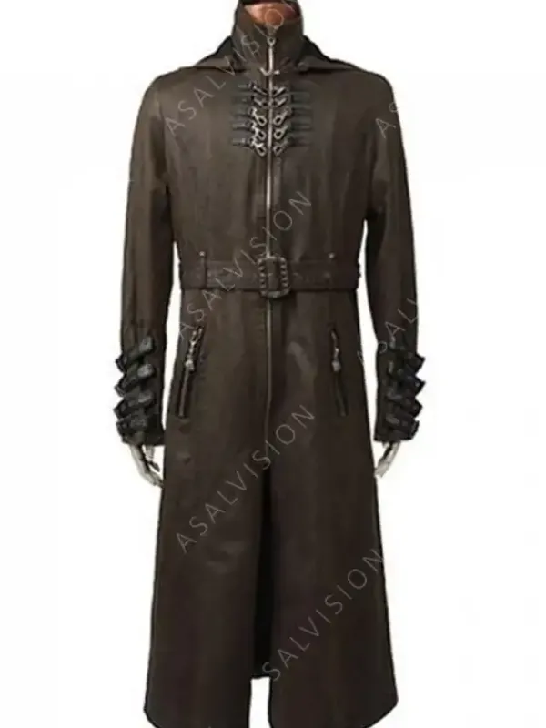 Asal Vision Men Coats | Steampunk and Post-Apocalyptic Wasteland Hooded Coat Brown