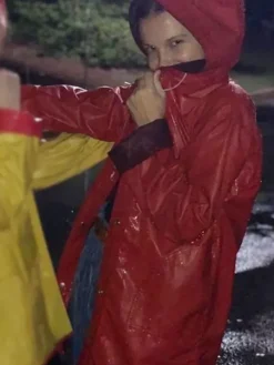 Asal Vision Women Coats | Stranger Things Eleven Coat With Hood Red